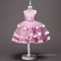 KLS002 Kids Dress Wedding Evening Party Frock Designs Breathable 3layers Puffy Girl Dress princess wedding 2-12yrs